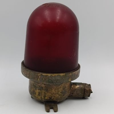 Vintage brass ship's passage light with red dome