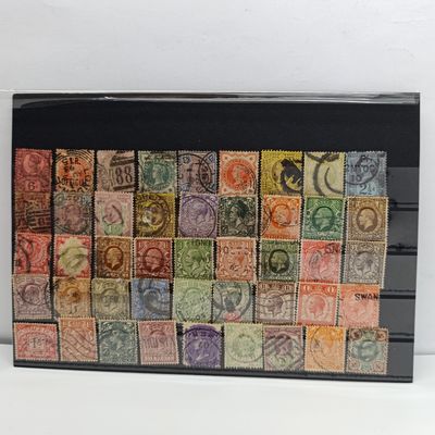 Nice lot of mostly Victorian, Edwardian and George 5 British stamps - some high value items included 45 stamps in total