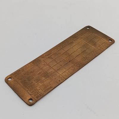 SA Railways brass boiler plate 1974 to 1983 - #9653