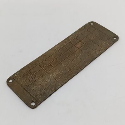 SA Railways brass boiler #10437 pressure check plate 1978-1981
