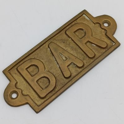 Vintage Brass BAR name plate