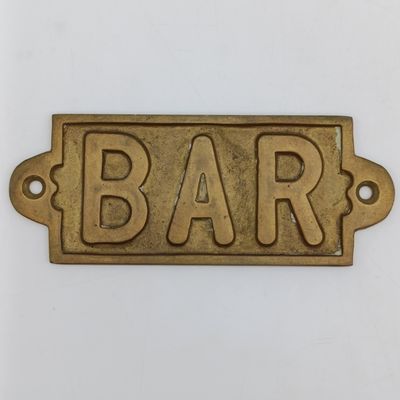Vintage Brass BAR name plate