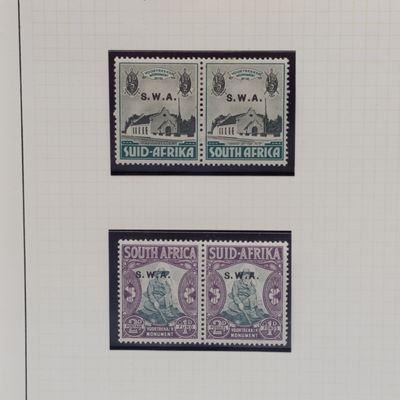 South West Africa SACC 119-122 mint pairs - hinged plus Royal visit to South Africa set