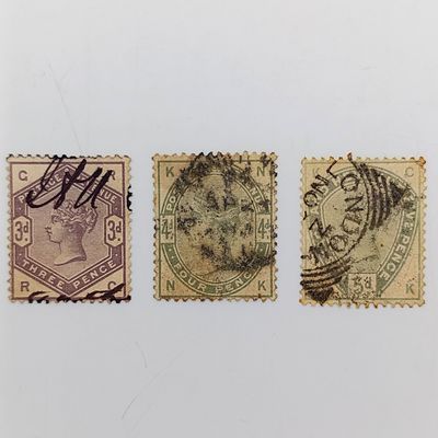 Great Britain - Lot of 3 stamps - used SG 191,192 and 193 ( 193 with high book value )
