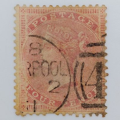 Great Britain SG66a 1857 4d Liverpool useage