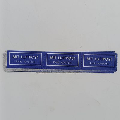 String of 35 Mit Luftpost - Par Avion Stickers - From coil dispenser