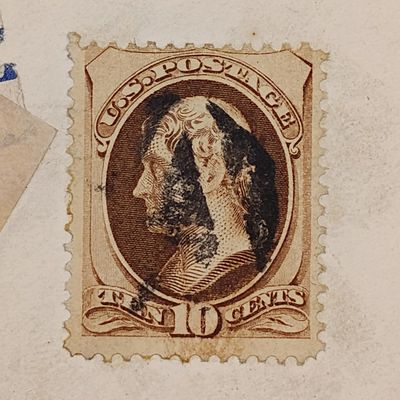 Letter sent New York to Zurich Switzerland 1874 with Thomas Jefferson Scott 161 used on cover - receiving cancel at the back Zurich 5-12-1874