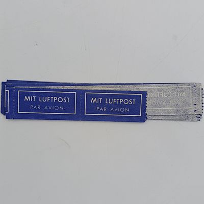 String of 35 Mit Luftpost - Par Avion Stickers - From coil dispenser