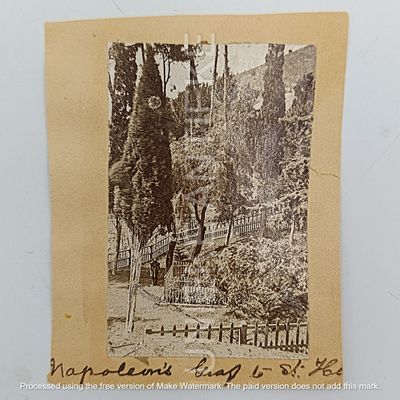 Pair of Pictures from St Helena Island 191 showing Napoleon's Grave and house - Brought back by Boer POW