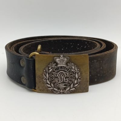 Boer War Victorian Royal Engineers officers belt with silver badge on buckle