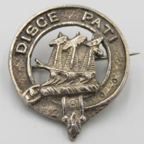 Antique hallmarked sterling silver Scottish Duncan clan brooch