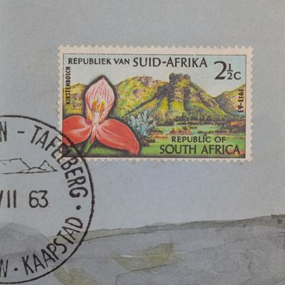 Hand drawn First Day Cover with Disa stamp - posted on Table mountain with First Day useage 1/7/1963