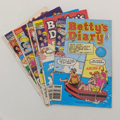 Lot of 5 Vintage Betty&#39;s Diary comics - Archie - series