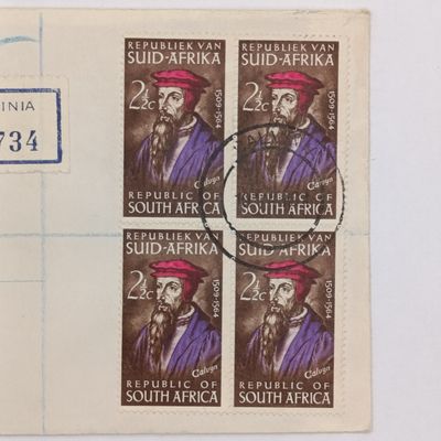Interesting John Calvin cover posted from Calvinia registered to Johannesburg - First day useage