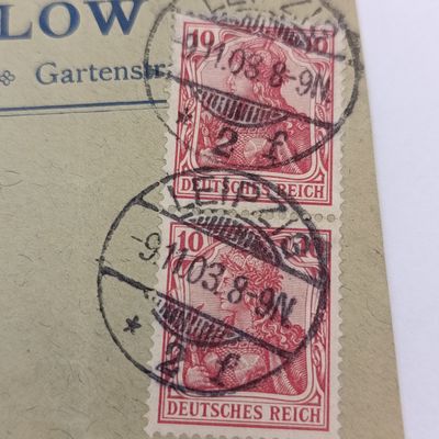 Letter front sent from Leipzig, Germany to Zurich, Switzerland with 2 German Reich 10 pfennig stamps cancelled 9-11-1903