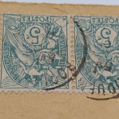 Letter front from Roquemaure, France to Zurich, Switzerland with 5x French 5c stamps cancelled 1905