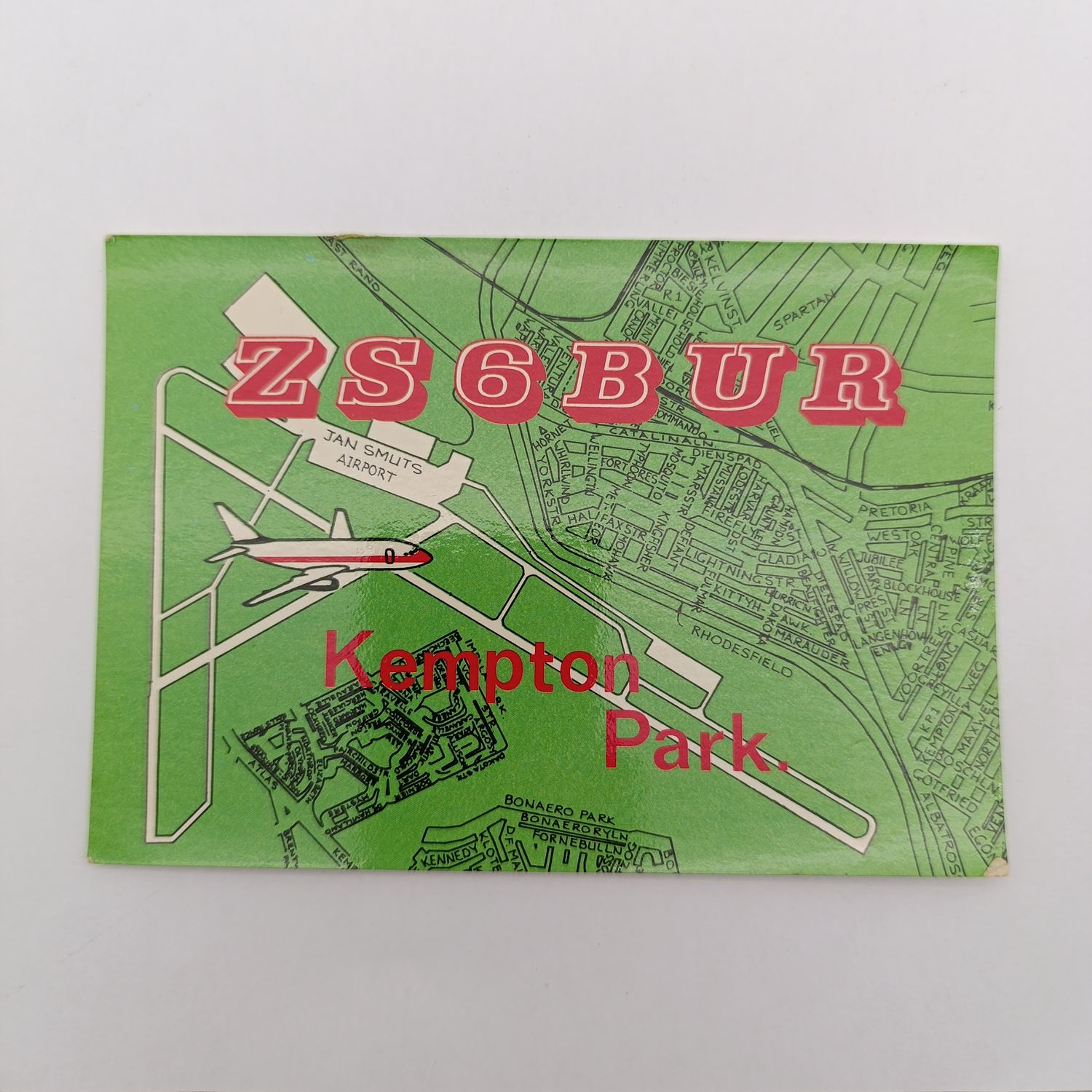 Jan Smuts Airport - Kempton Park 1981 QSL radio amateur card