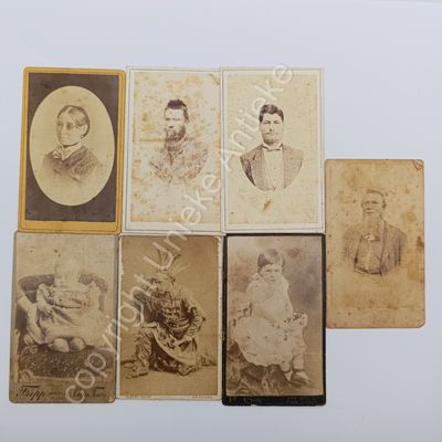 Lot of 7 Antique photos - mostly people from Paarl