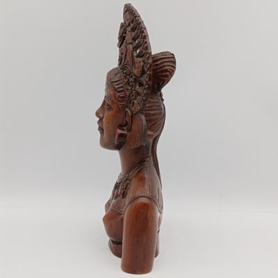 Vintage Fathima Bali hand carved wooden bust - size 33cm