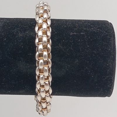 Original Fobe Twin sterling silver bangle with diamonds of 0.16 ct in total - with box - weighs 38.0 g