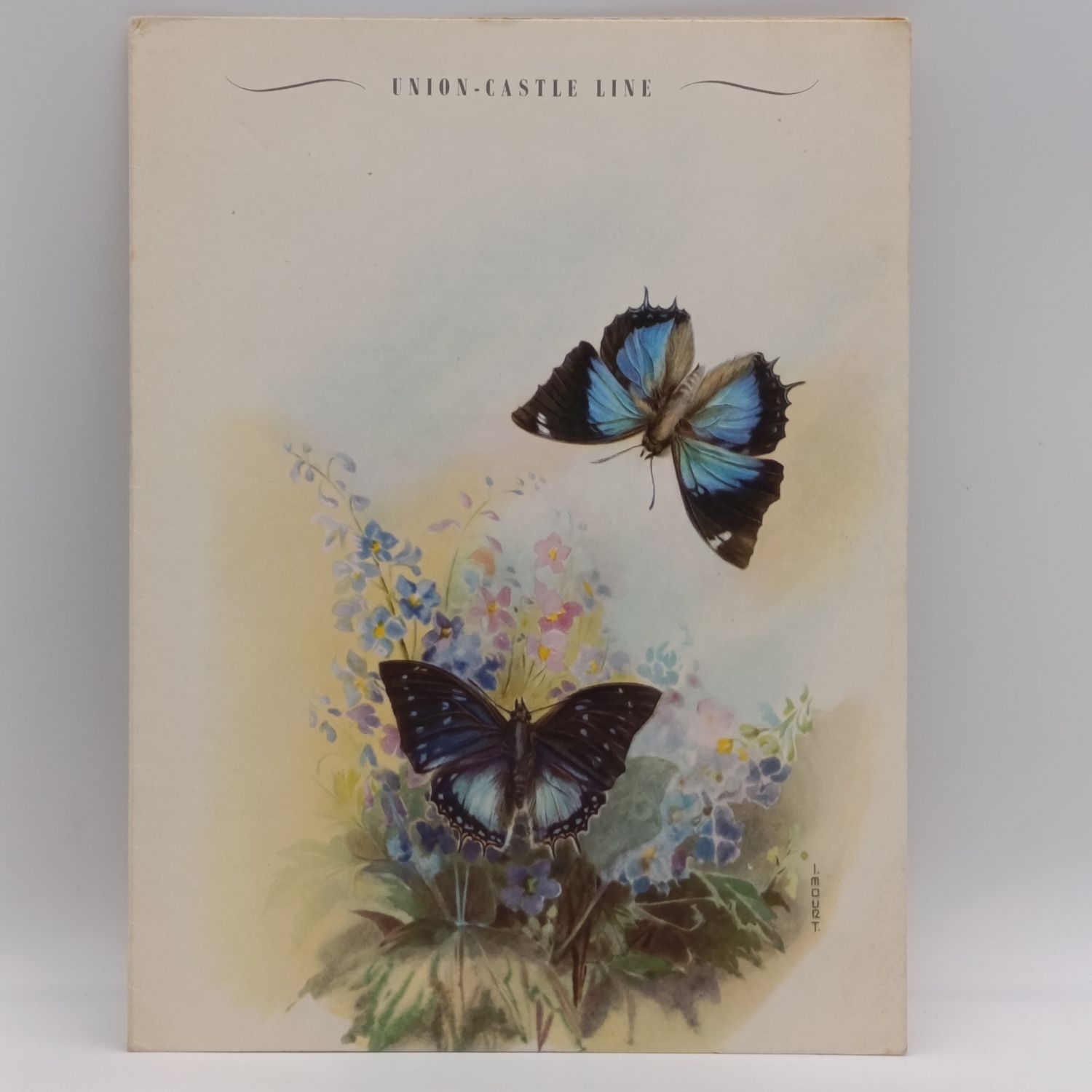 Union Castle line RMS Pendennis Castle 25 August 1967 Dinner menu