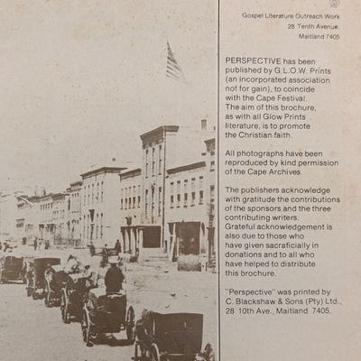 Perspective - book with pictures of Early Cape Town
