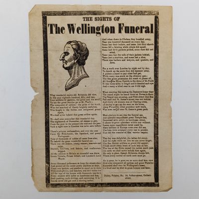 Field Marshall Arthur Wesley - Duke of Wellington funeral leaflet 1852 ( Prime minister of Britain )