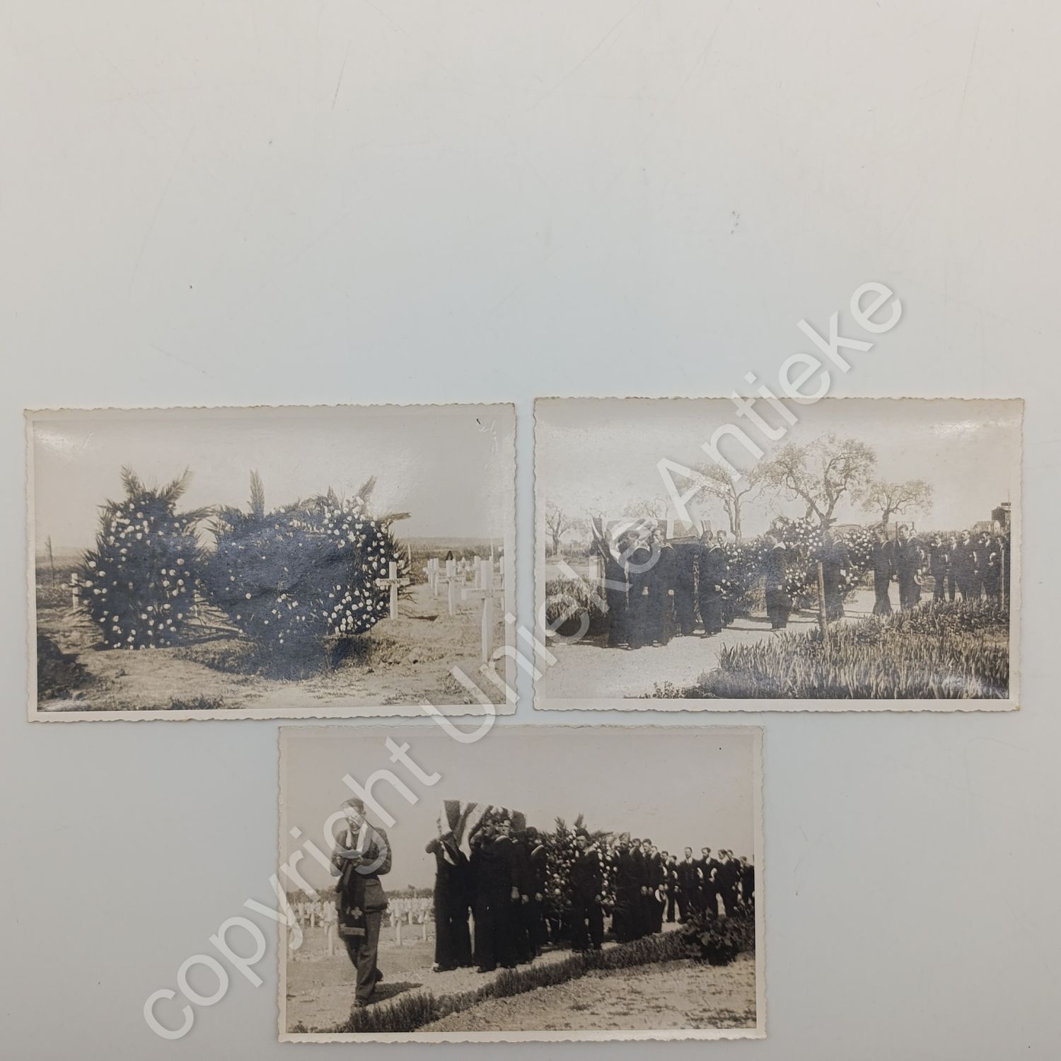 Postcard photos of the Funeral of L.A.C Murray R.A.F at Cotania, March 1945