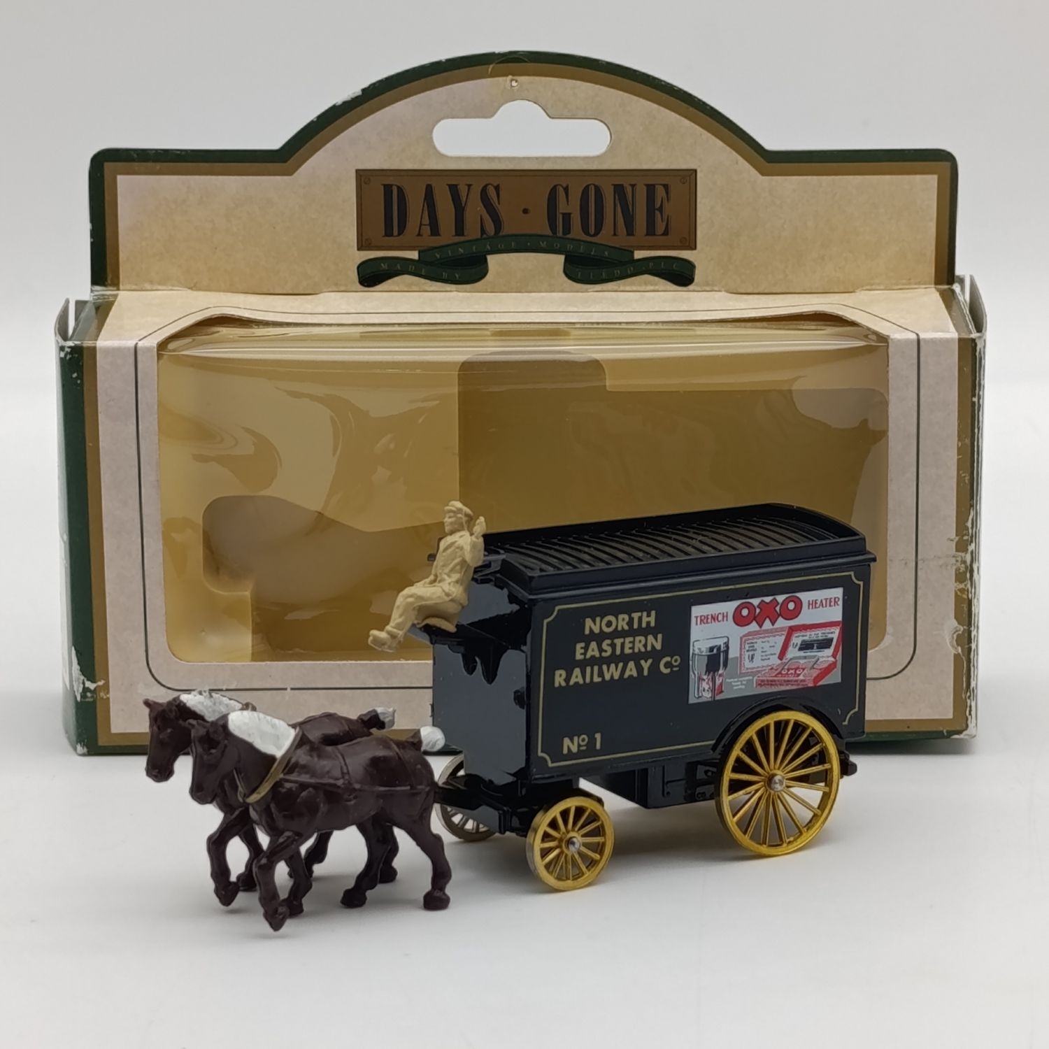 Lledo North Eastern Railway co. horse-drawn advertising removal van die-cast model in box