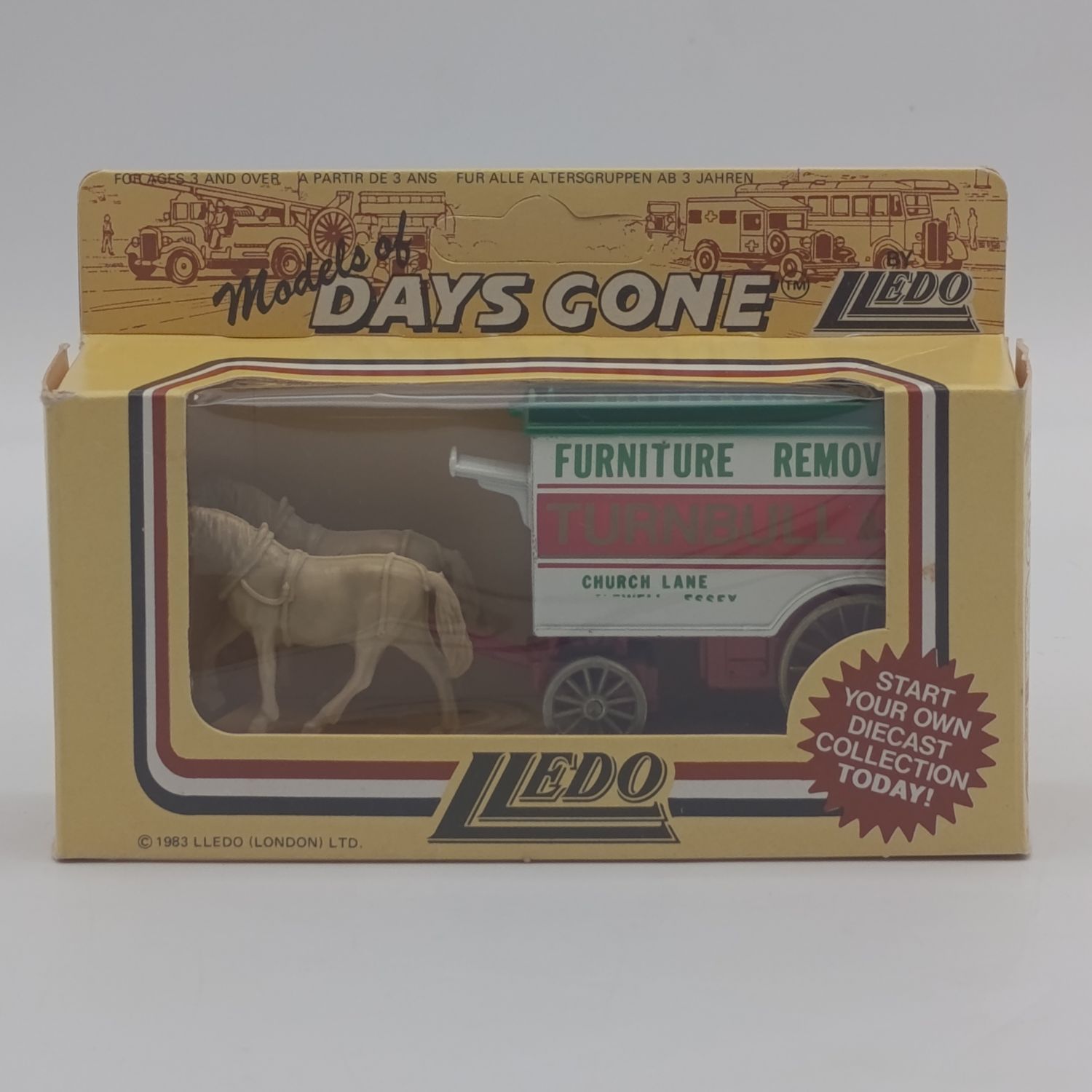 Lledo Turnbell Furniture horse-drawn removal cart die-cast model in box