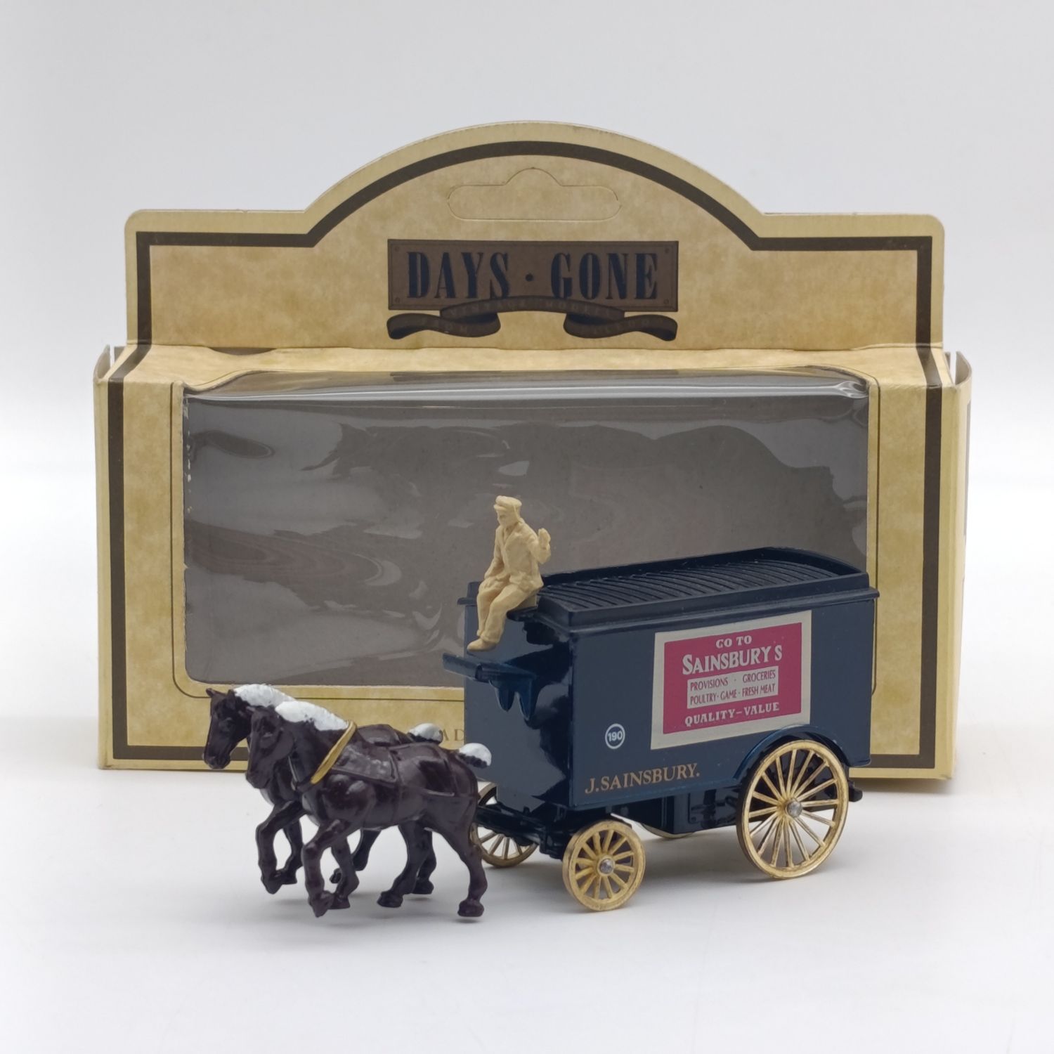 Lledo Sainsburg horse-drawn advertising cart die-cast model in box