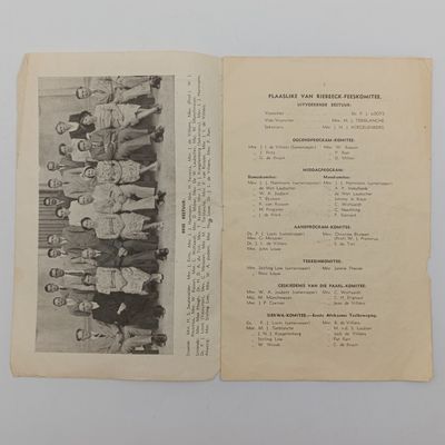 1952 Van Riebeeck Festival brochure - Paarl program