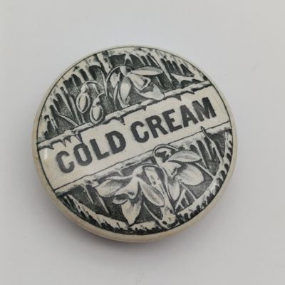 Antique Cold Cream ceramic lid