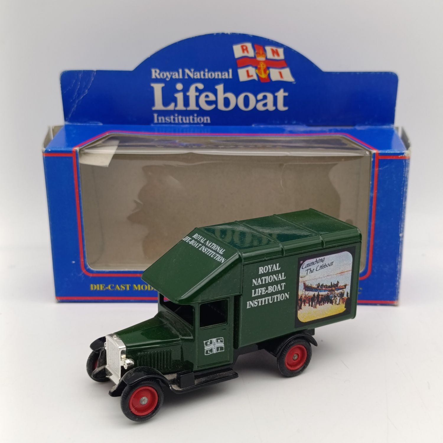 Lledo 1935 Morris Royal National life-boat institution advertising die-cast delivery van model in box