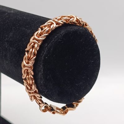 Bronzalline Byzantine Bracelet 18kt Rose gold plated bronze based metal - weighs 15.3g