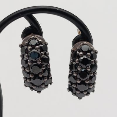 Sterling silver and ONYX pair of earrings