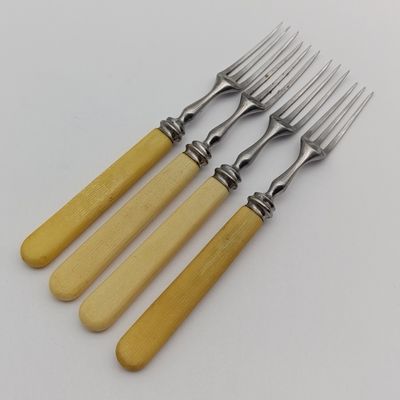 Set of 4 vintage forks with bone type handles