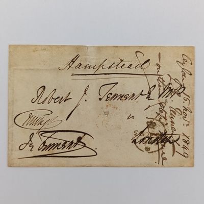 1849 Letter envelope from Ceylon to London - addressed to RJ Tennant MP