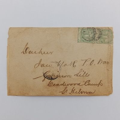 Boer War POW fronts stuck back to back one side posted Sutherland 7 July 1902 to Jan Klonk?