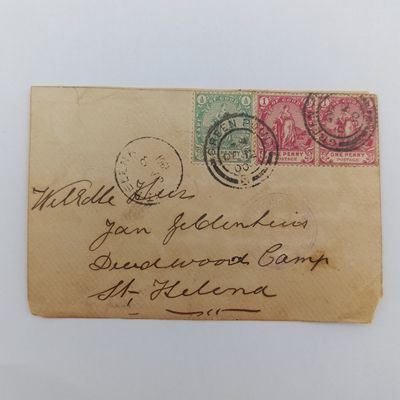 Boer War POW fronts stuck back to back one side from GreenPoint, CGH 12 Dec 1900 to Jan Geldenhuis Deadwood Camp, St Helena arrived St Helena St Helena arrived St Helena 8 Jan 1901