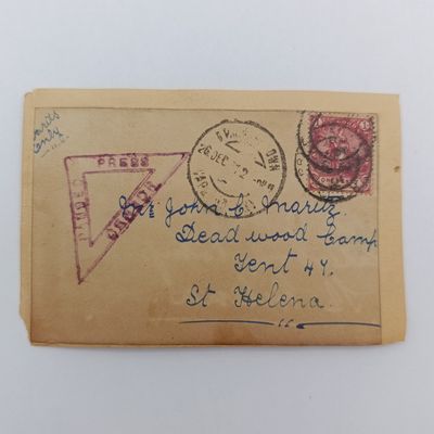 Boer War POW fronts stuck back to back one side from GreenPoint, CGH 12 Dec 1900 to Jan Geldenhuis Deadwood Camp, St Helena arrived St Helena St Helena arrived St Helena 8 Jan 1901