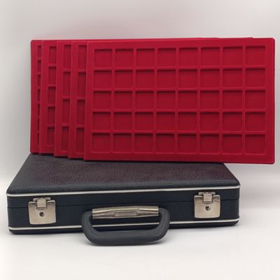 Coin travelling Suitcase with 5 trays of 3 different sizes - 205 Slots in total