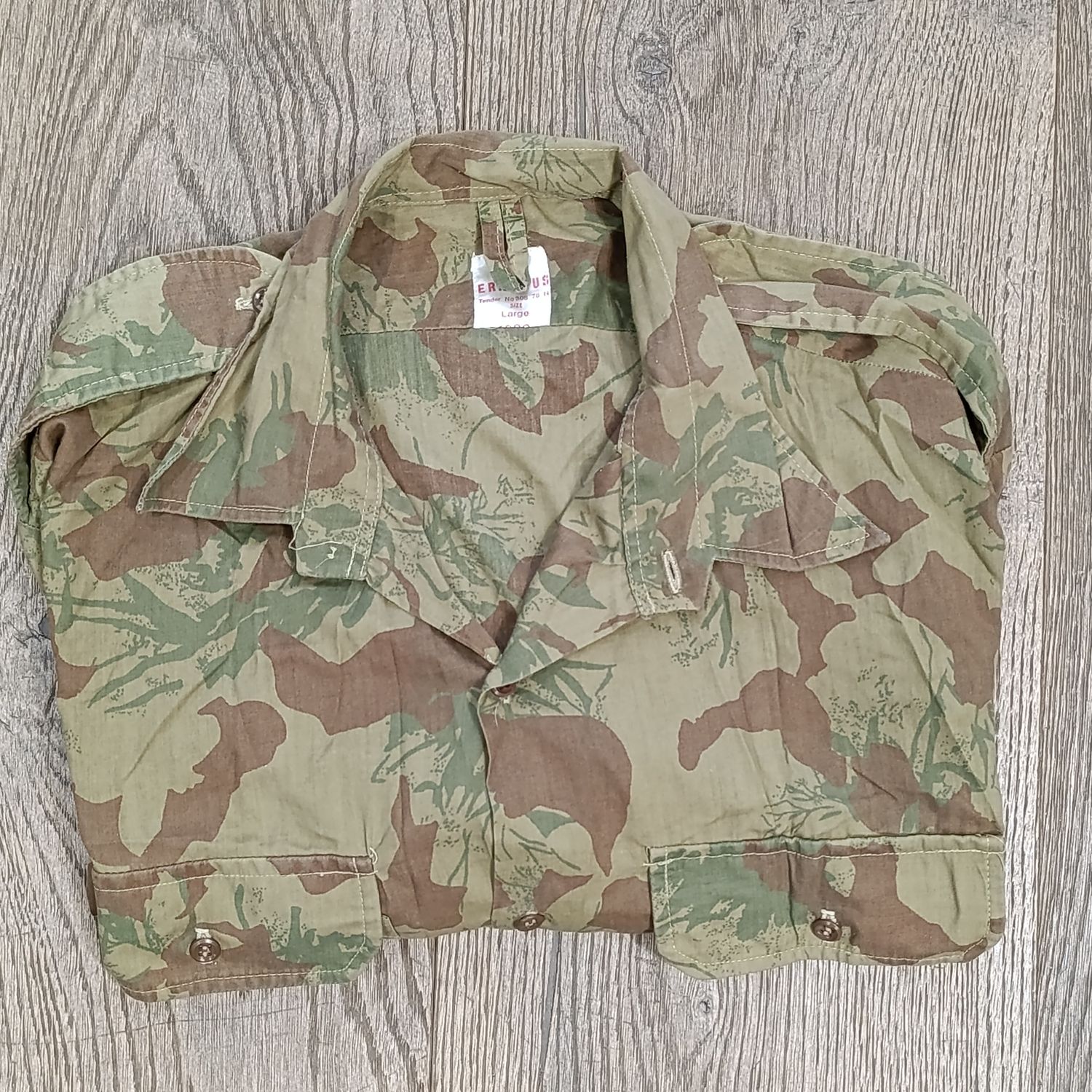 Old Police Tsk Force Koevoet Camo Pattern long sleeve shirt - Size Large