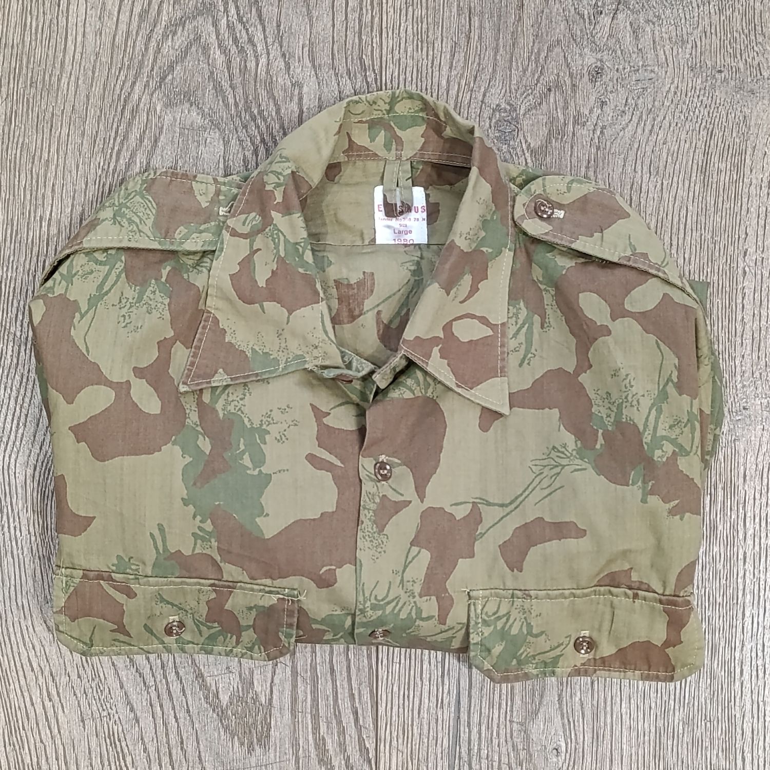 Old Police Tsk Force Koevoet Camo Pattern long sleeve shirt - Size Large
