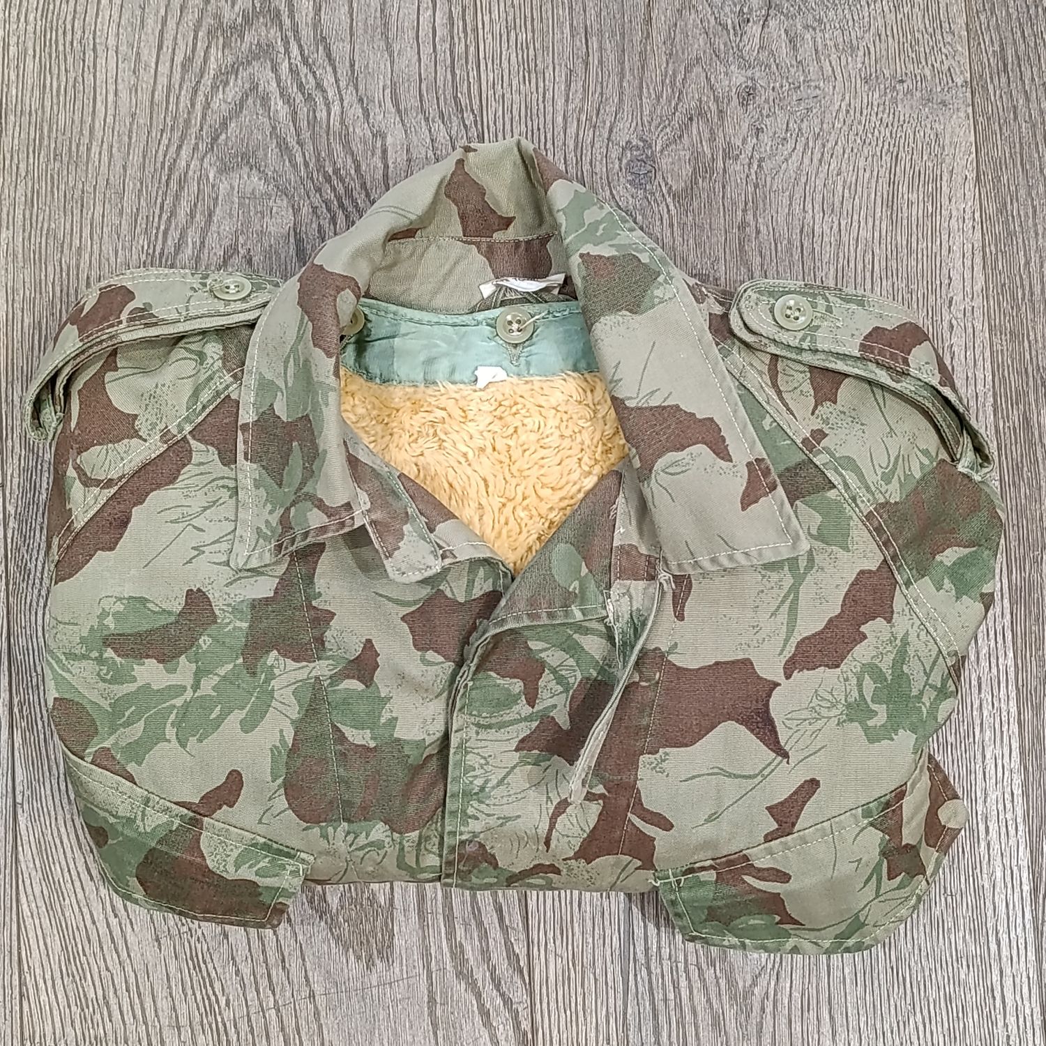 Old Police Task Force Koevoet Camo Patter Jacket with wool inner - Size Large