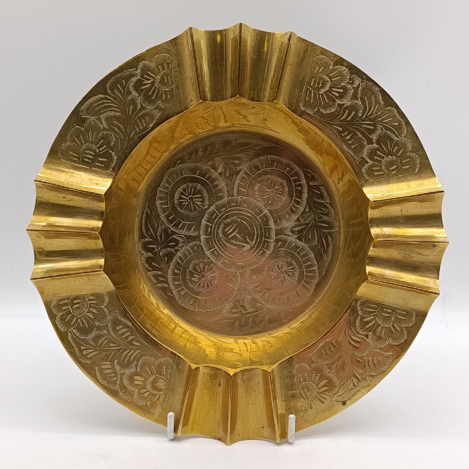 Vintage Large solid brass ashtray