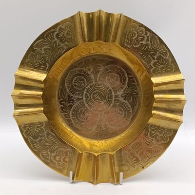 Vintage Large solid brass ashtray