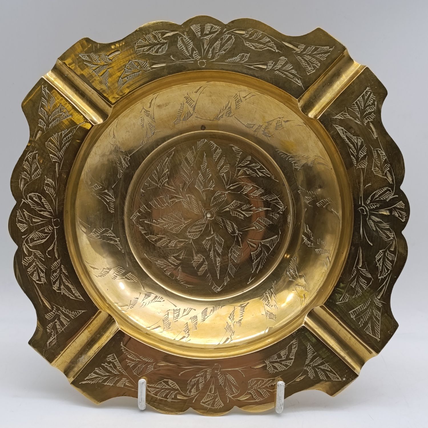 Vintage solid brass ashtray