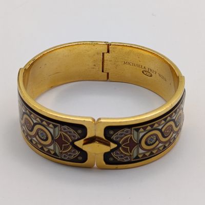 Michael Frey Wien designer bangle and clip-on earrings set
