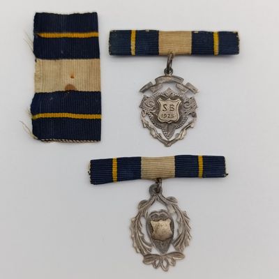 Pair of sterling silver (hallmarked) medals for La Rochelle girls school - 1925 (Paarl)